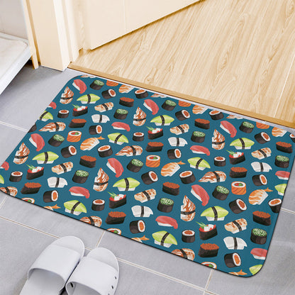 Colorful Sushi Pattern Print Indoor Door Mat
