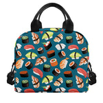 Colorful Sushi Pattern Print Insulated Lunch Bag