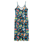 Colorful Sushi Pattern Print Jersey Midi Cami Dress