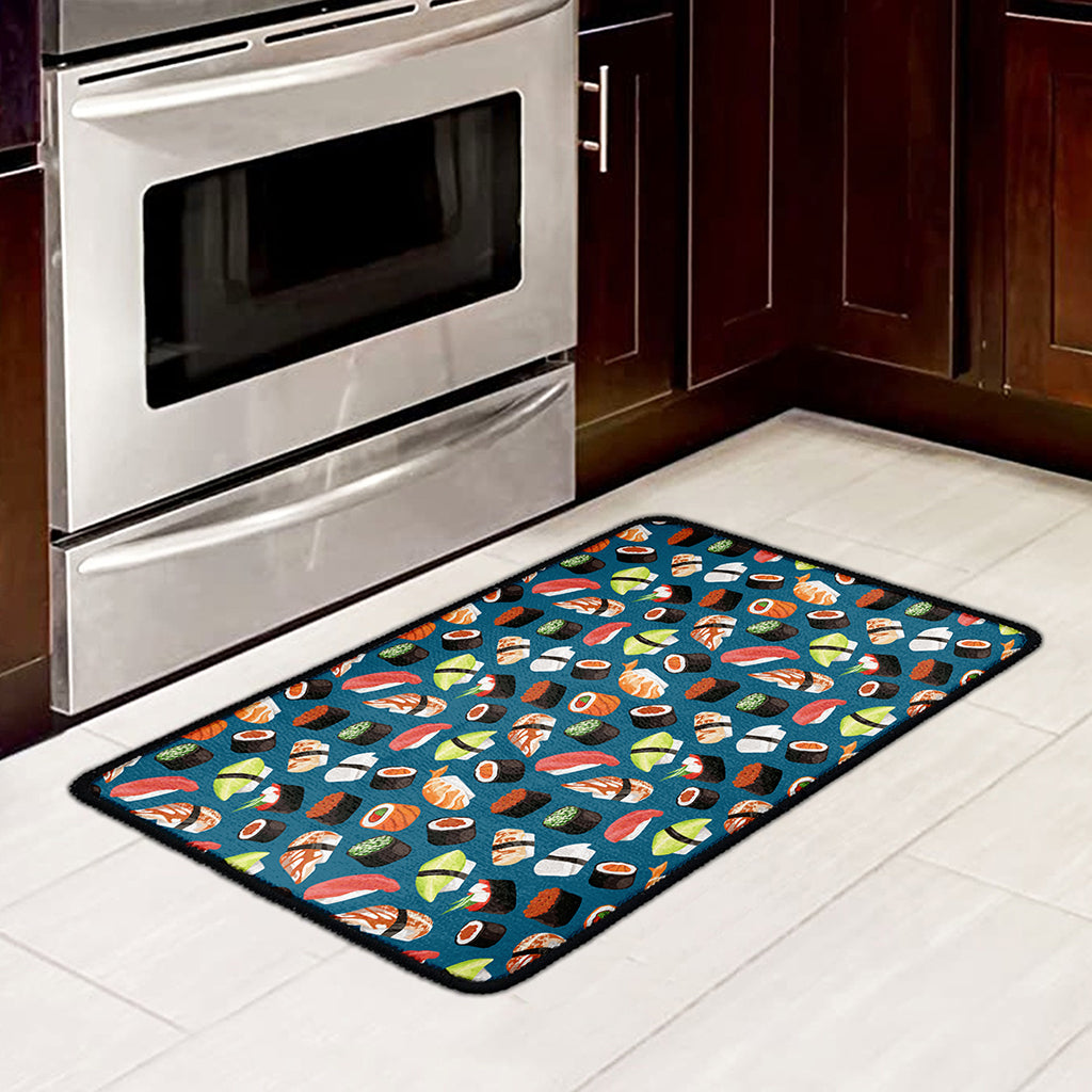 Colorful Sushi Pattern Print Kitchen Mat