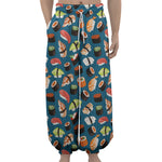 Colorful Sushi Pattern Print Lantern Pants