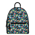 Colorful Sushi Pattern Print Leather Backpack
