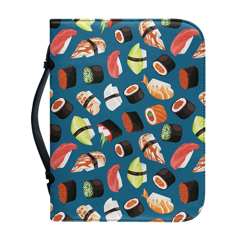 Colorful Sushi Pattern Print Leather Bible Cover