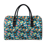 Colorful Sushi Pattern Print Leather Duffle Bag