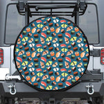 Colorful Sushi Pattern Print Leather Spare Tire Cover