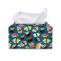 Colorful Sushi Pattern Print Leather Tissue Box Cover