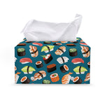 Colorful Sushi Pattern Print Leather Tissue Box Cover