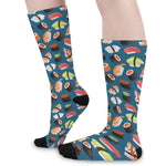 Colorful Sushi Pattern Print Long Socks