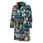 Colorful Sushi Pattern Print Men's Bathrobe