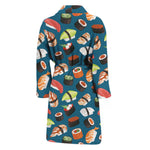Colorful Sushi Pattern Print Men's Bathrobe