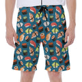 Colorful Sushi Pattern Print Men's Beach Shorts
