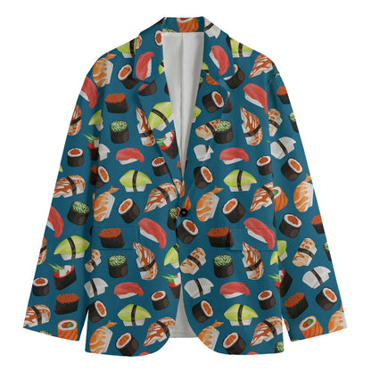 Colorful Sushi Pattern Print Men's Blazer