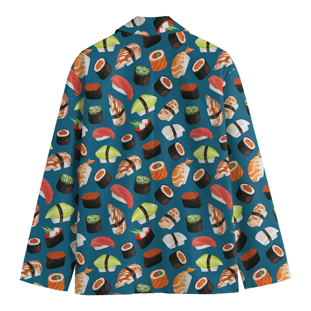 Colorful Sushi Pattern Print Men's Blazer