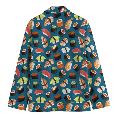 Colorful Sushi Pattern Print Men's Blazer