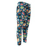 Colorful Sushi Pattern Print Men's Compression Pants
