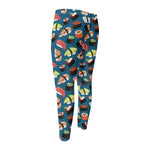 Colorful Sushi Pattern Print Men's Compression Pants