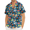 Colorful Sushi Pattern Print Men's Deep V-Neck Shirt