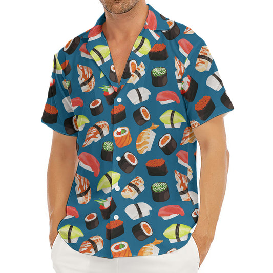 Colorful Sushi Pattern Print Men's Deep V-Neck Shirt