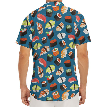Colorful Sushi Pattern Print Men's Deep V-Neck Shirt