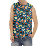 Colorful Sushi Pattern Print Men's Fitness Tank Top