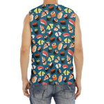 Colorful Sushi Pattern Print Men's Fitness Tank Top