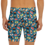 Colorful Sushi Pattern Print Men's Long Boxer Briefs