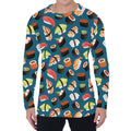 Colorful Sushi Pattern Print Men's Long Sleeve T-Shirt