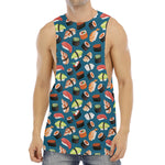 Colorful Sushi Pattern Print Men's Muscle Tank Top