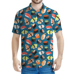 Colorful Sushi Pattern Print Men's Polo Shirt