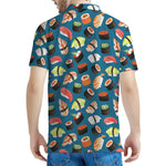 Colorful Sushi Pattern Print Men's Polo Shirt