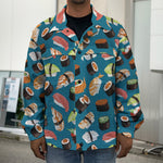 Colorful Sushi Pattern Print Men's Shirt Jacket