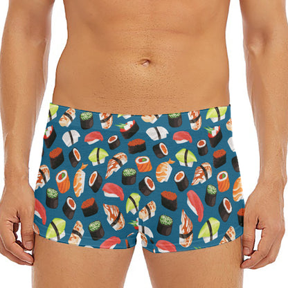 Colorful Sushi Pattern Print Men's Short Boxer Briefs