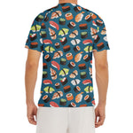 Colorful Sushi Pattern Print Men's Short Sleeve Rash Guard