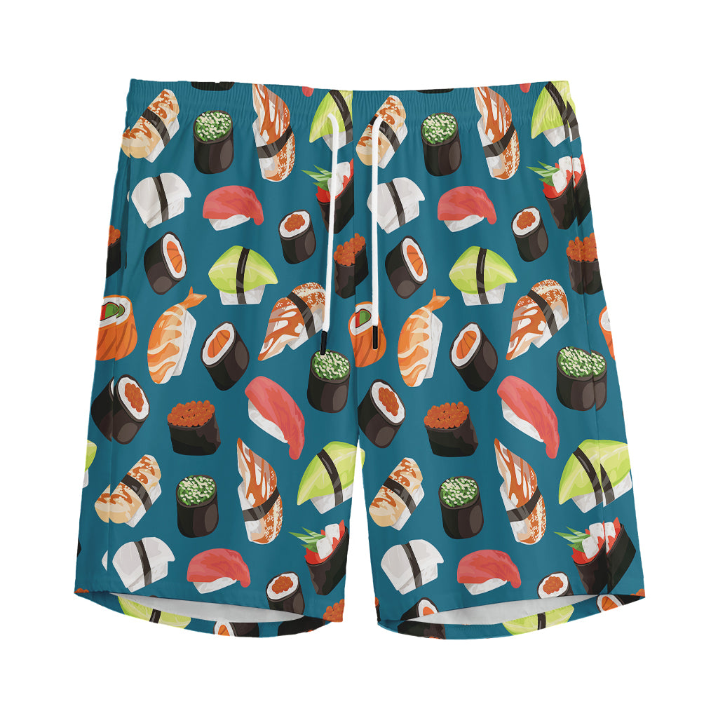 Colorful Sushi Pattern Print Men's Sports Shorts
