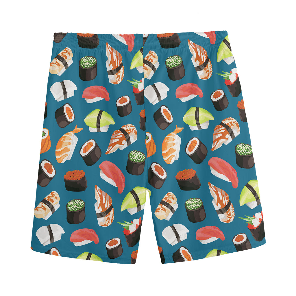 Colorful Sushi Pattern Print Men's Sports Shorts
