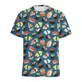 Colorful Sushi Pattern Print Men's Athletic T-Shirt