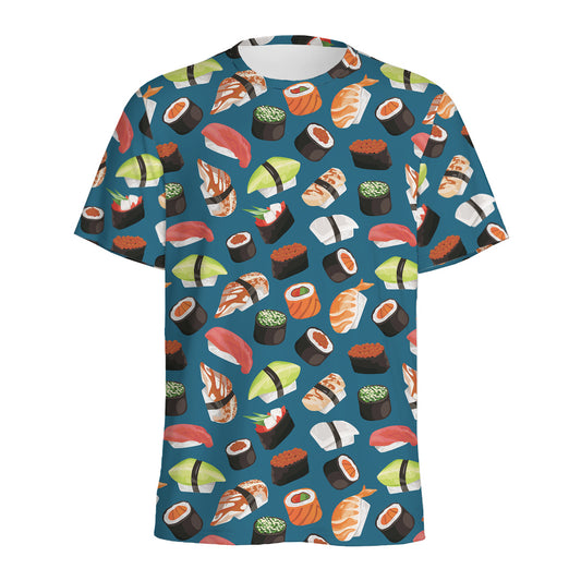 Colorful Sushi Pattern Print Men's Sports T-Shirt