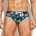 Colorful Sushi Pattern Print Men's Swim Briefs