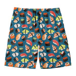 Colorful Sushi Pattern Print Men's Swim Trunks