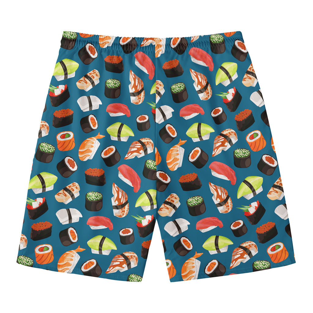 Colorful Sushi Pattern Print Men's Swim Trunks