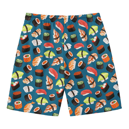 Colorful Sushi Pattern Print Men's Swim Trunks