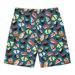 Colorful Sushi Pattern Print Men's Swim Trunks