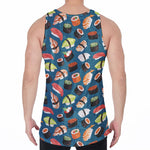 Colorful Sushi Pattern Print Men's Velvet Tank Top