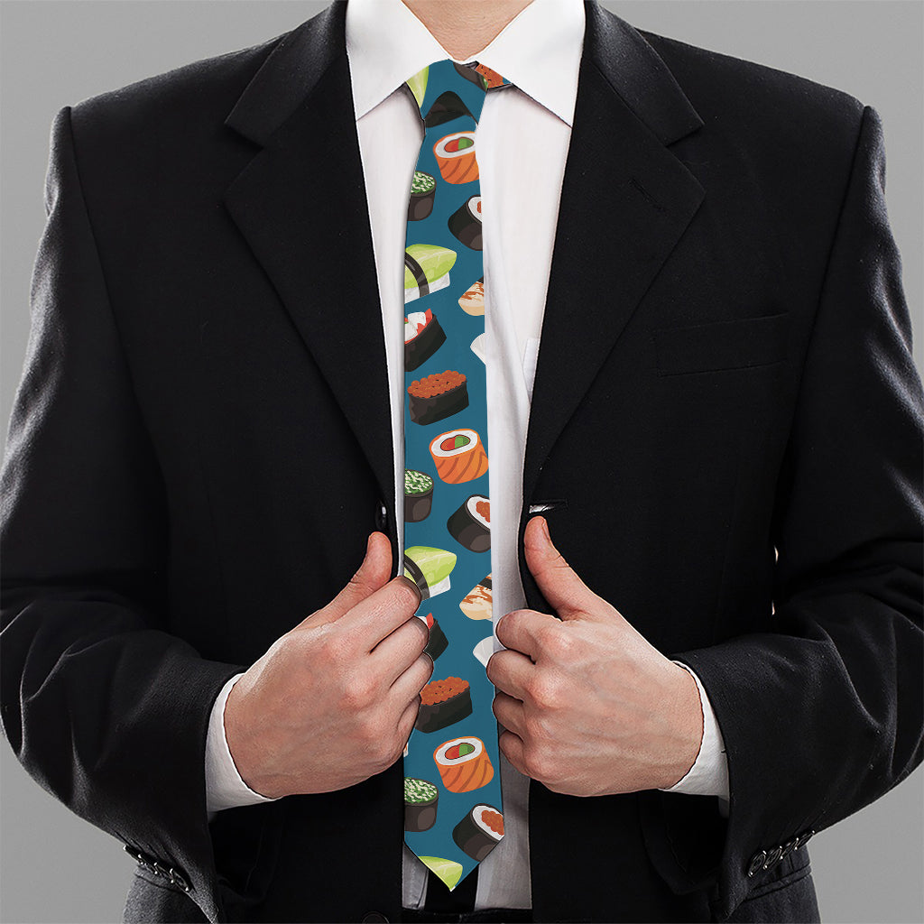 Colorful Sushi Pattern Print Necktie