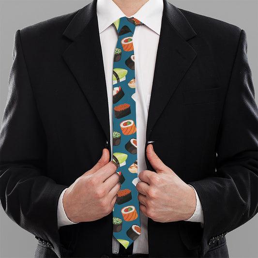 Colorful Sushi Pattern Print Necktie