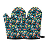 Colorful Sushi Pattern Print Oven Mitts
