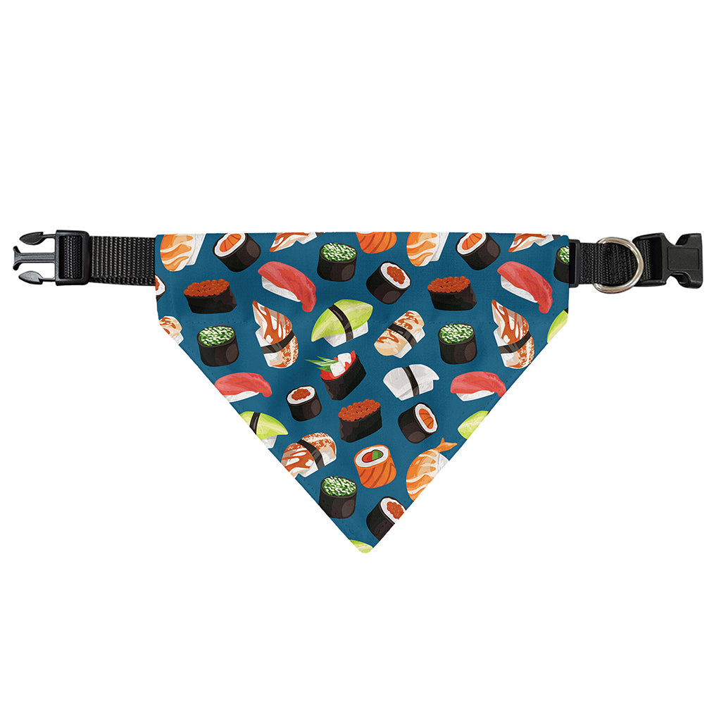 Colorful Sushi Pattern Print Over The Collar Dog Bandana