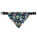 Colorful Sushi Pattern Print Over The Collar Dog Bandana