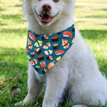 Colorful Sushi Pattern Print Over The Collar Dog Bandana