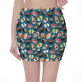Colorful Sushi Pattern Print Pencil Mini Skirt